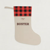 Pitbull Hub ™ Personalized Christmas Stocking - Red & Black Plaid