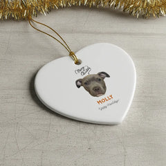 Pitbull Hub™ Personalized Heart Ceramic Ornament